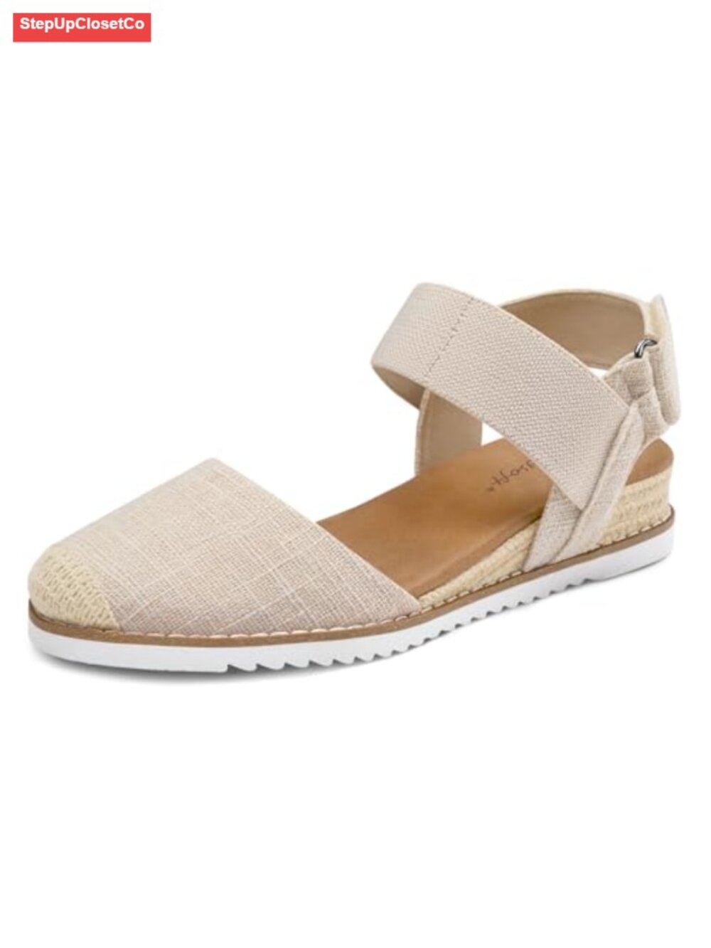 Low Wedge Sandals Closed Toe Espadrilles Slip on Ankle Strap Walking